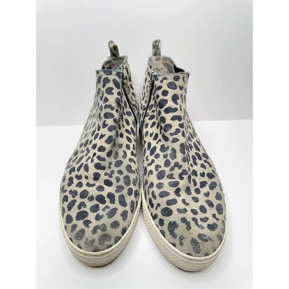 Caslon Aidy Boots Size 10 Water Resistant Suede Leather Leopard ‎ Print Booties